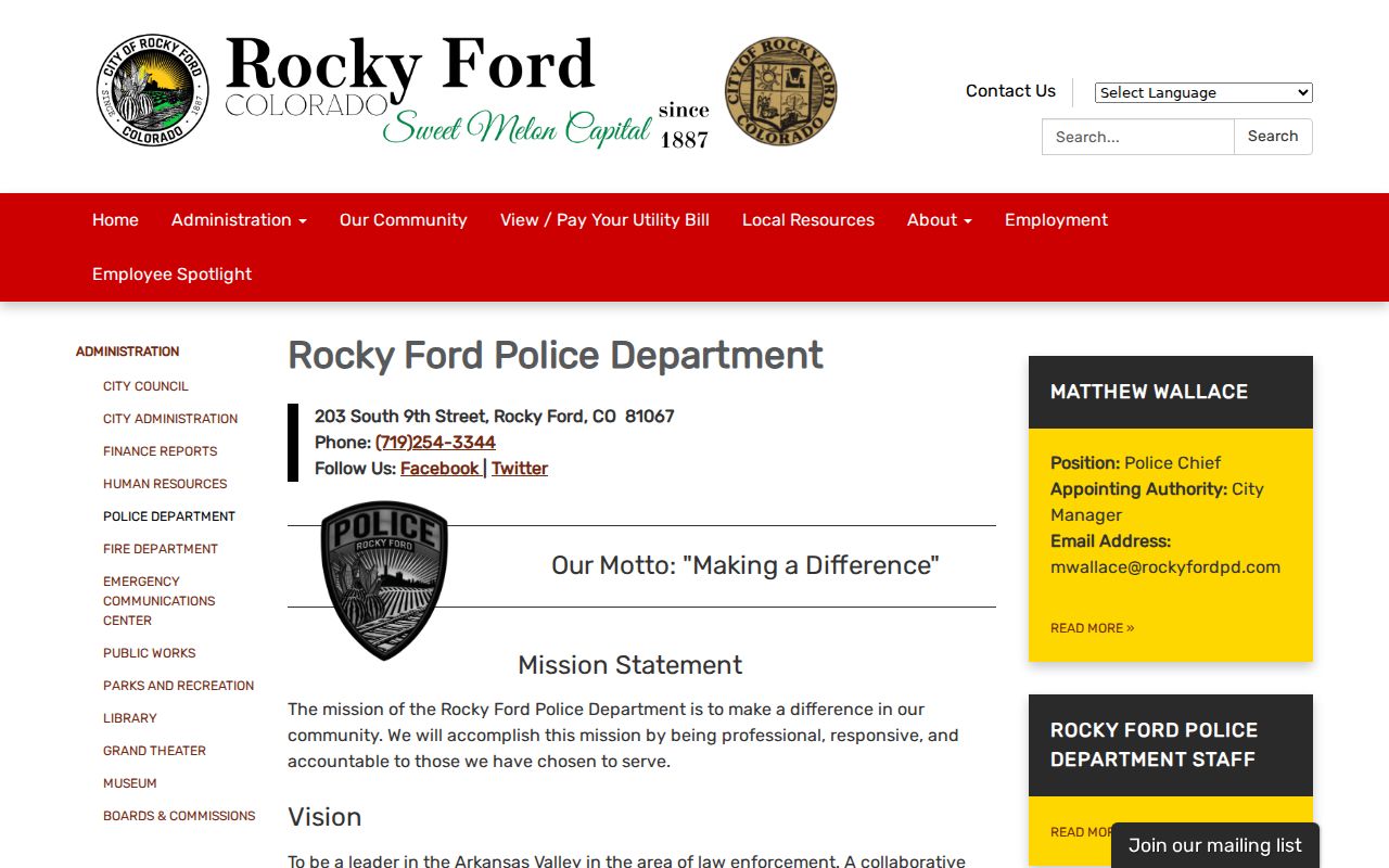 Rocky Ford warrant records police CCJRA page